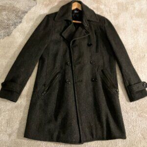 H&M HERRINGBONE MEN'S  PEACOAT